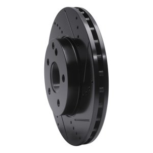 Mercedes-Benz E350 Brake Rotor (1) - Front Right - R1 Concepts - Drilled & Slotted - Black - `03-`09